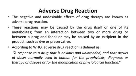 Adverse Drug Reactions Ppt