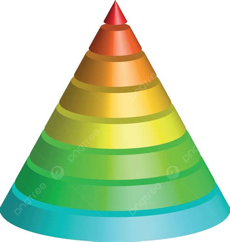 Multicolored Rainbow Spectrum Layered Cone 3d Conical Pyramid With 8