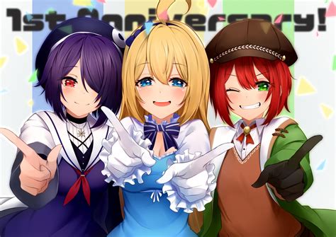 aogiri koukou game club blonde hair blue eyes breasts cleavage green eyes hat ishikari akari