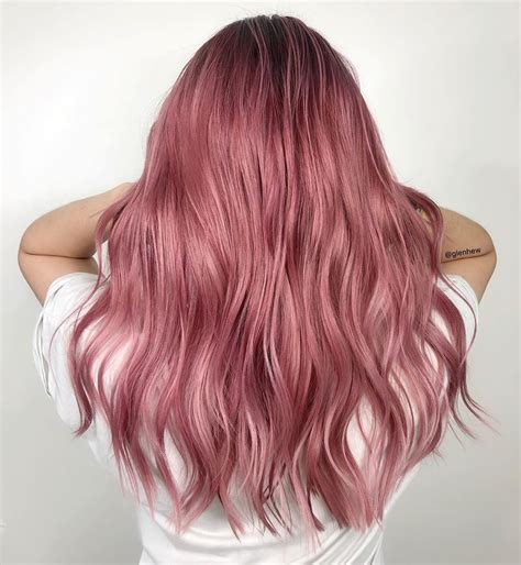 Dusty Pink Hair Rose Pink Hair Light Pink Hair Hair Color Pink Hair