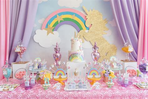 Unicorn And Rainbows For Bellas 5th Birthday Party