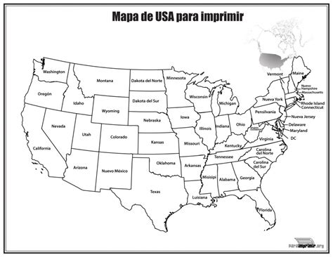 Mapa De Estados Unidos Con Nombres Para Imprimir En Pdf 2021