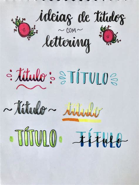 Ideias De Títulos Com Lettering 🥰🥰🥰 Tutorial De Letras Titulos