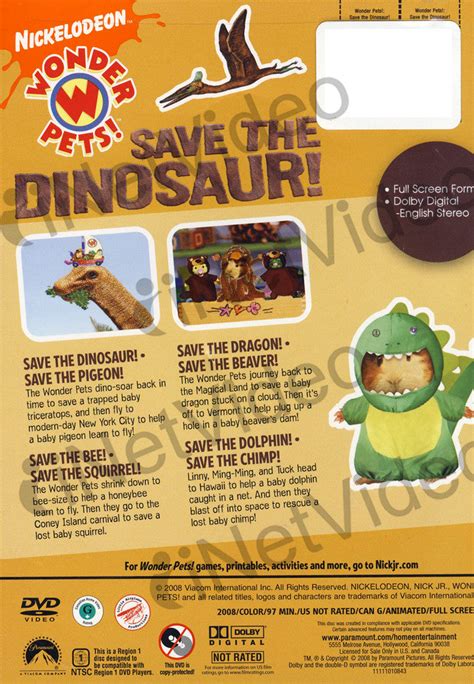 Wonder Pets Save The Dinosaur On Dvd Movie