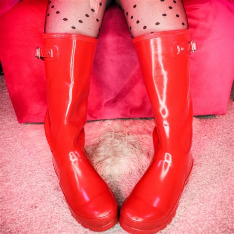 Tw Pornstars Shannon Huxley Twitter Boots Patent Red Wellies By Shannonheels Find It On