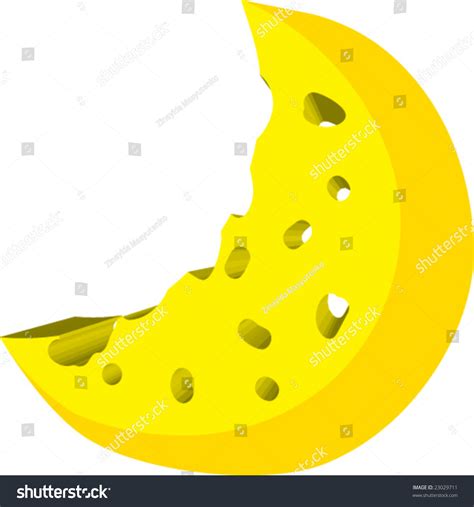 Moon In Shape Of Cheese Stock Vector Illustration 23029711 Shutterstock