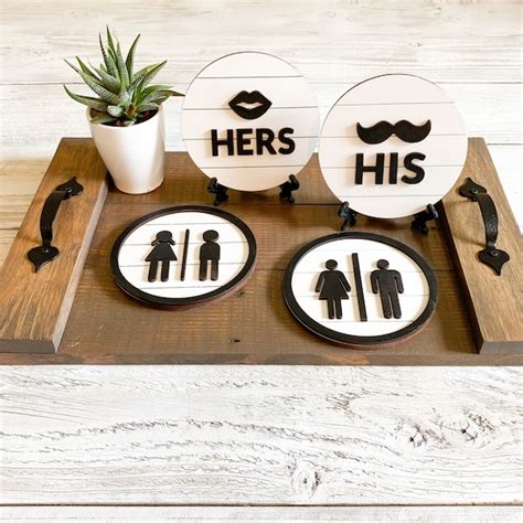 His And Her Bathroom Etsy
