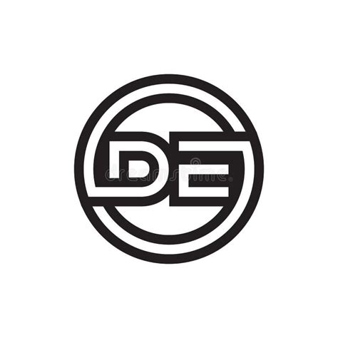 D E Circle Lines Letter Logo Design Vector Stock Vector Illustration