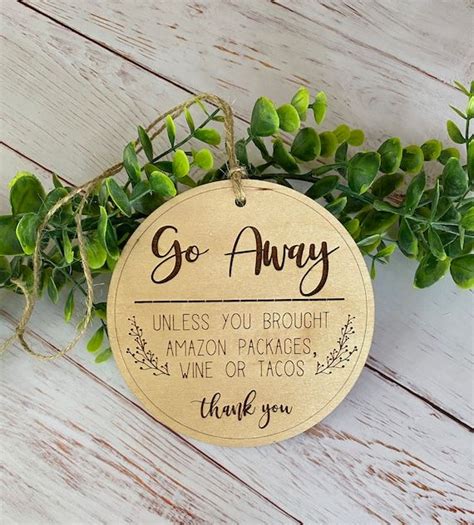 Go Away Sign Funny Door Hanger Amazon Wine Tacos Door Hanger