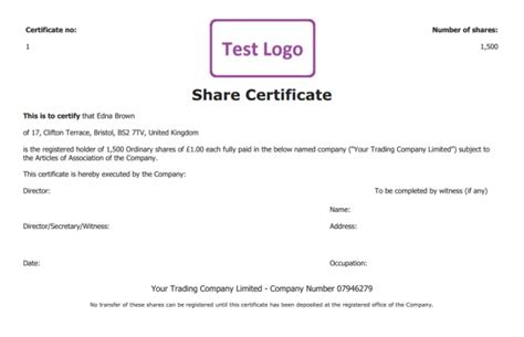 Free Share Certificate Template Create Perfect Share Certificates