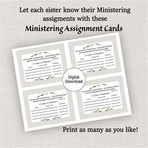 Ministering Assignment Card Printable Relief Society Vrogue Co