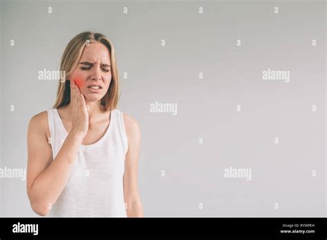 Teeth Problem Woman Feeling Tooth Pain Closeup Of Beautiful Sad Girl Suffering From Strong