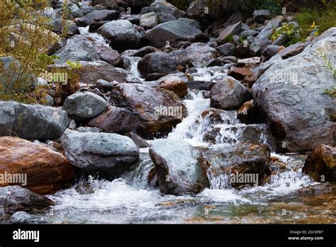 Mountain River Fast Stream Water Russia Altai Stock Photo Alamy