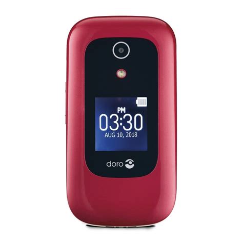 Consumer Cellular Postpaid Doro 7050 4gb Flip Phone Burgundy Cell Phone Booster Flip