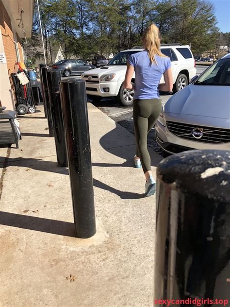 Sexy Candid Girls Hot Butt And Long Thin Legs In Leggings On A Street Creepshot Item 1