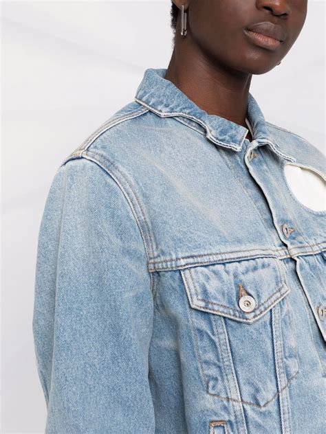 off white cut out denim jacket farfetch