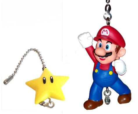 Mario And Mushroom Mario Bros Ceiling Fan Pull Set By Wooden