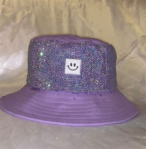 Purple Bedazzled Bucket Hat Etsy