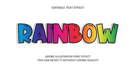Premium Vector Rainbow Text Font Effect