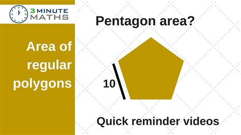 A regular pentagon has five equal sides and five equal angles. Area of a pentagon with regular sides - GCSE maths level 6 ...