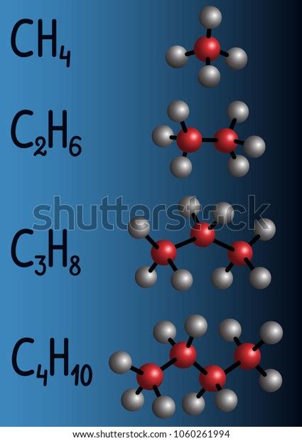 Chemical Formula Molecule Model Methane Ch4 Stock Vector Royalty Free