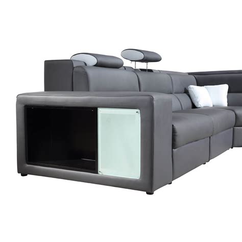 Divani Casa Polaris Contemporary Bonded Leather Sectional Sofa
