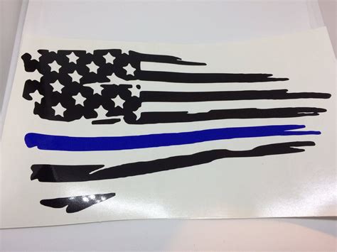 Thin Blue Line Usa Flag Decal