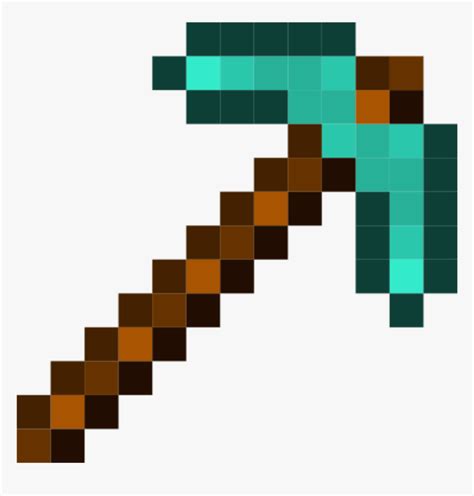 Minecraft Diamond Pickaxe Hd Png Download Kindpng