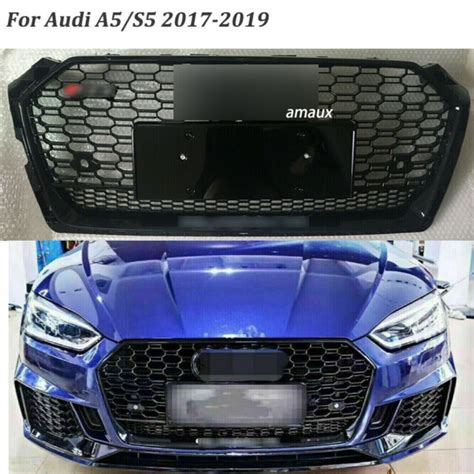 For Audi A5 S5 2017 2020 Front Bumper Grille Honeycomb Hood Grill Rs5