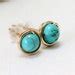 Genuine Turquoise Earrings 14k Gold Filled Turquoise Post