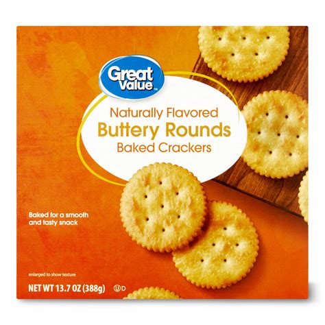 Great Value Baked Buttery Round Crackers 13 7 Oz Walmart