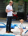 Paul Bettany enjoys a day of fun in the sun at the park with excitable ...