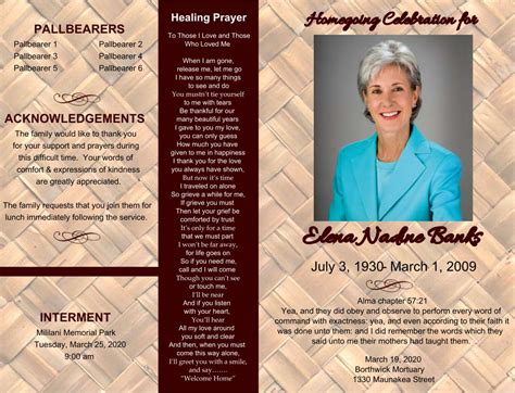 Free Printable Memorial Programs Printable Templates