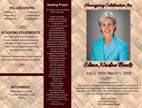 10 Best Printable Funeral Program Templates For Free At