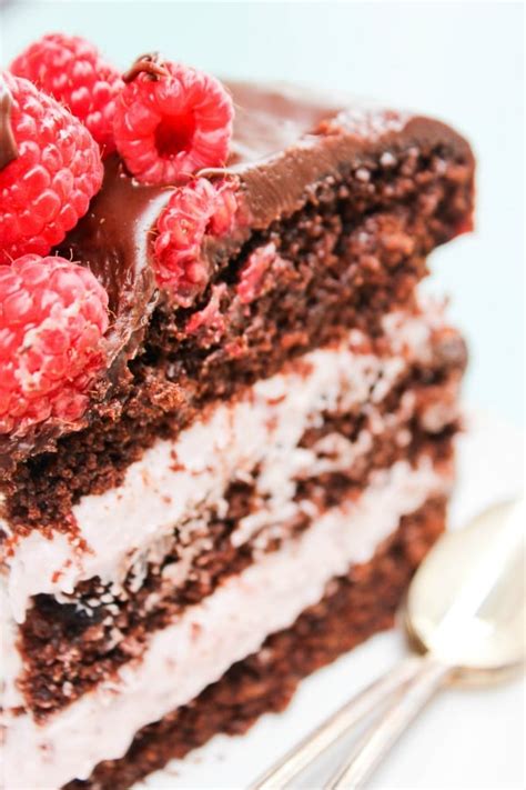 Fresh strawberries may be used in replacement if raspberries are not in season. Chocolate Raspberry Layer Cake - A Dash of Sanity