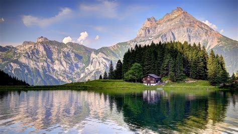 Swiss Alps Lake House 2020 Scenery Hd Photogra Kde Store