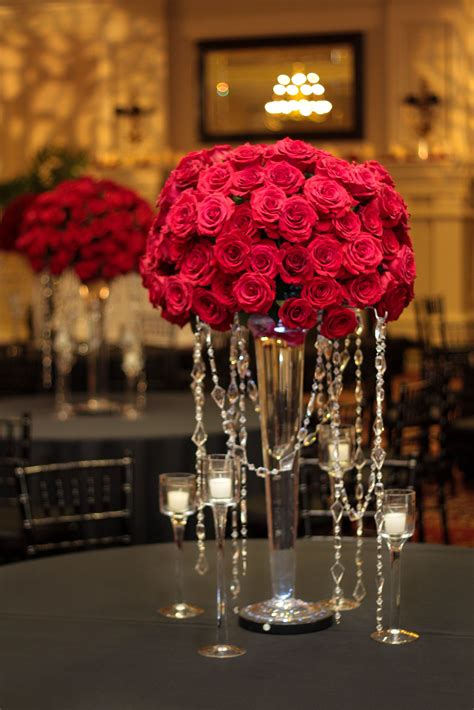 Red Rose Centerpiece Parties And Red Roses Centerpieces Rose