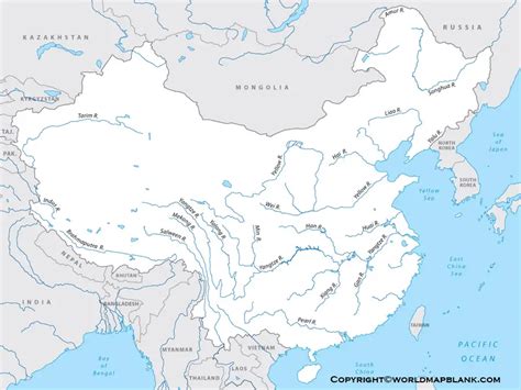 Printable Asia Rivers Map Map Of Asia Rivers