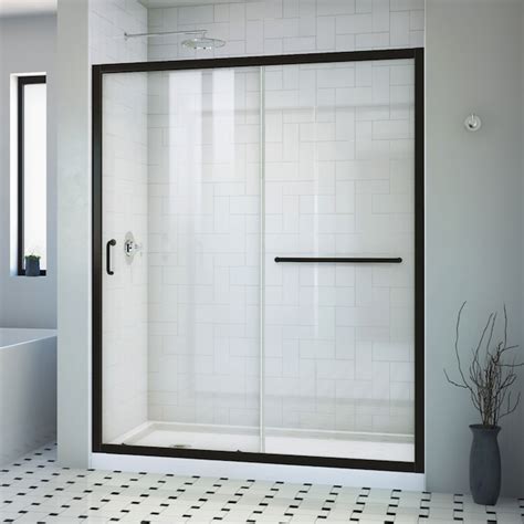 dreamline infinity z matte black 56 in to 60 in x 72 in semi frameless sliding shower door in