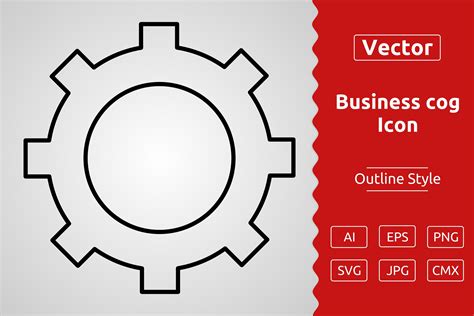 Vector Business Cog Outline Icon Design Graphic By Muhammad Atiq