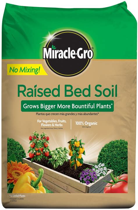 Cu Ft Miracle Grow Raised Bed Organic Soil Garden Potting For