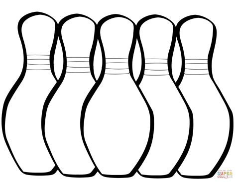 Five Bowling Pins Coloring Page Free Printable Coloring Pages