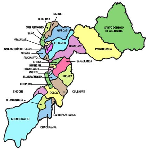 Mapa De Huancayo Mapa Físico Geográfico Político Turístico Y Temático