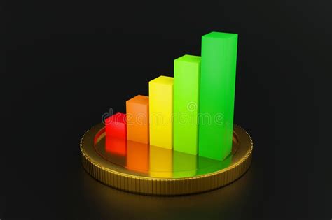 Business Graph Or Bar Chart Diagram On Gold Coin Growth Business