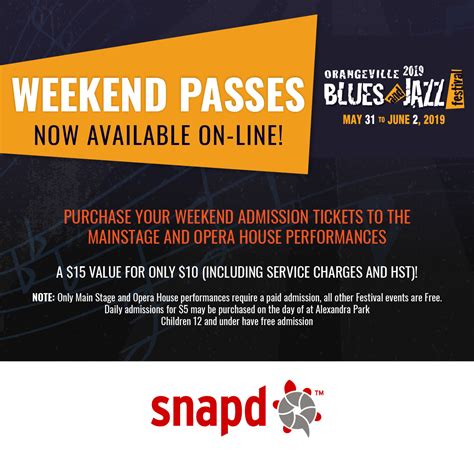 Purchase Weekend Passes Online Orangeville Blues And Jazz