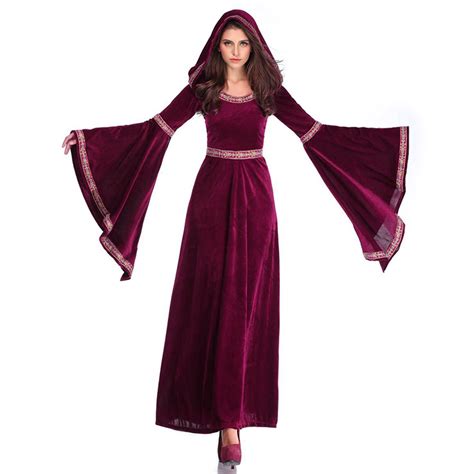 Noble Medieval Vampire Blood Red Velvet Dress Adult Halloween