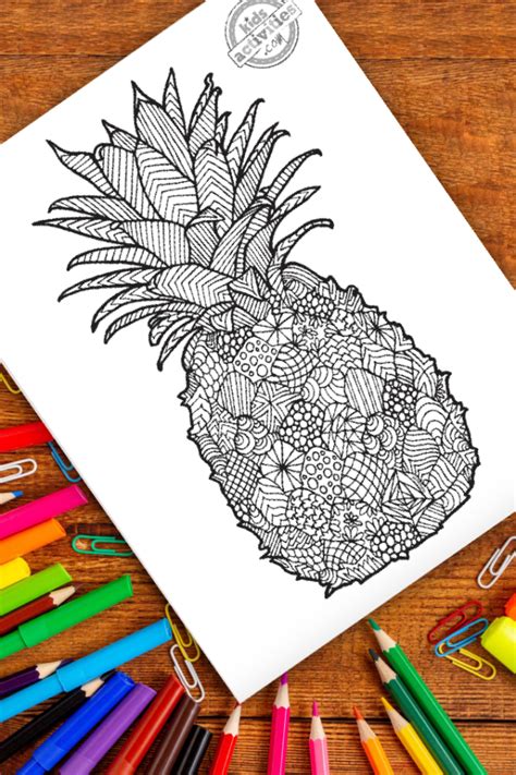 How to download your digital files: Relaxing Zentangle Pineapple Coloring Page