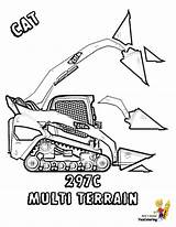 Coloring Construction Loader Vehicle Cat 297c Yescoloring Terrain Multi John Man Boys sketch template