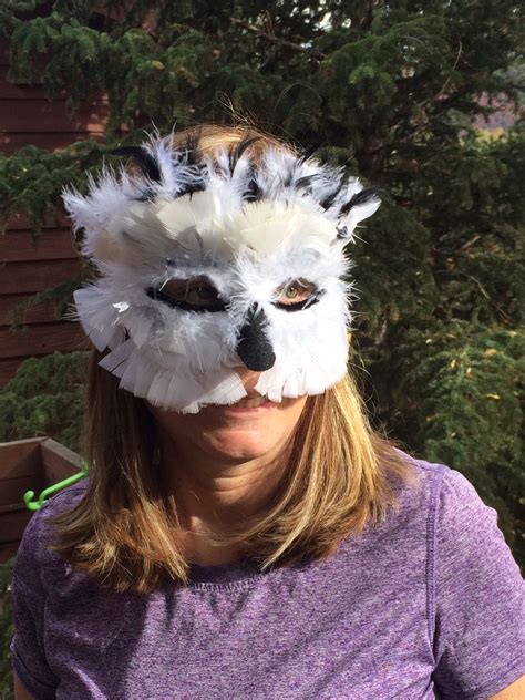 Snowy Owl Mask Owl Mask Alice In Wonderland Party Halloween Face