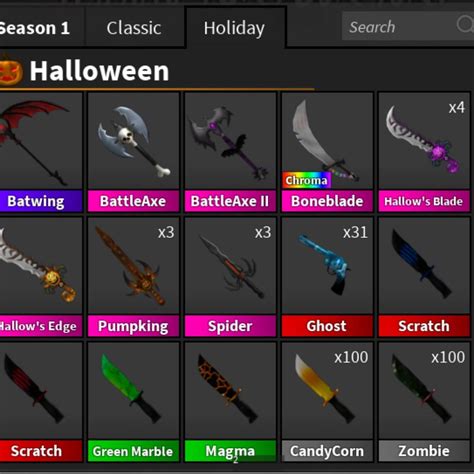 Toys And Games Games Other Games Roblox Murder Mystery 2 Mm2 Hallows Edge Godly Knifes And Guns